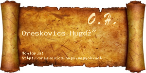 Oreskovics Hugó névjegykártya